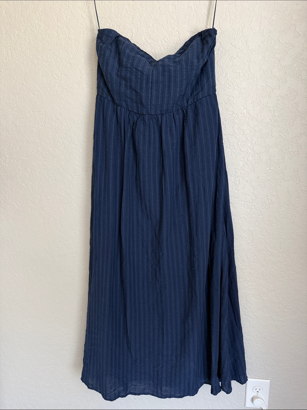 Draper James Strapless Navy Blue Maxi Dress Small